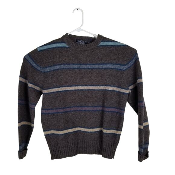 The F. L. Collection Men's Shetland Wool Sweater Sz Large Brown Grunge 1990's - Picture 1 of 6